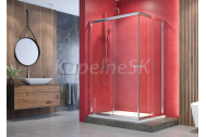 Aquatek MASTER R14 Rohový sprchový kút 100x80x185cm, dvoje posuvné dvere, chróm, číre sklo