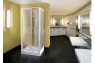 Aquatek ROYAL D2 Sprchový box 90x90x185cm, dvoje krídlové dvere, biele, Krilex vzor voda