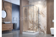 Aquatek MASTER A4 Rohový sprchový kút 80x80x185cm, dvoje posuvné dvere, biely, matné sklo