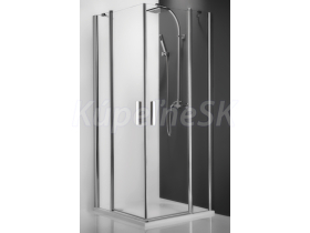 Roth TDO1 110x200cm sprchové krídlové dvere s pevným dielom, strieborné, číre sklo
