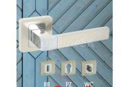 Domino Eris-QR kľučka pre interiér dvere, M6/M9, WC zámok