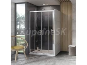 Ravak 10° 10DP4, 4-dielne sprchové dvere do niky 150x190,posuv,BrightAlu,Transp+Cleaner