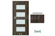 PORTA Doors Set BEZFALCOVÉ dvere VERTE PREMIUM A.4 skloMat, 3Dfólia Dub Šarlátový+zárubeň