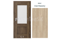 PORTA Doors Set BEZFALCOVÉ dvere VERTE PREMIUM C.1 skloMat, 3Dfólia Dub Klasický+zárubeň