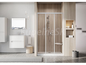Ravak ASDP3-130 Sprchové dvere posuvné trojdielne 130x198 cm, white, Transparent + Cleaner