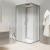 Mereo Sprchový box, štvorcový, 90cm, satin ALU, sklo Point, zadne steny biele, liatá vanič