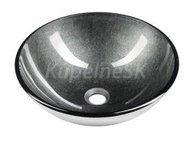 Sapho SKIN sklenené umývadlo priemer 42 cm, metalické šedá