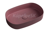 Sapho INFINITY OVAL keramické umývadlo na dosku, 55x36 cm, matná Maroon Red