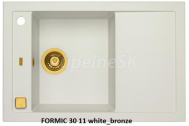Alveus FORMIC30 kuchynský granitový drez so sifónom 76x50 spodná montáž White+prepad bronz