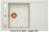 Alveus FORMIC30 kuchynský granitový drez so sifónom 76x50spodná montáž White+prepad copper