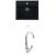 Alveus ATROX 30 SET kuchynský granit. drez so sifón. 59x50 Black + batéria TINA Chróm