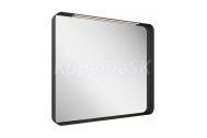RAVAK STRIP I zrkadlo 900x700 mm,rám Čierny s osvetlením+Cleaner