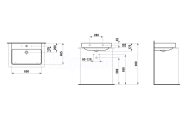 Laufen Pro S keramické umývadlo 65x46,5 cm,3 otvory pre batériu,s prepadom,Biela LCC Activ