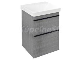Sapho SITIA umývadlová skrinka 46,4x70x43,4cm, 2x zásuvka, dub strieborný