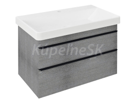 Sapho SITIA umývadlová skrinka 75,6x50x43,4cm, 2x zásuvka, dub strieborný
