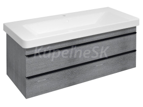 Sapho SITIA umývadlová skrinka 101,4x50x43,4cm, 2x zásuvka, dub strieborný