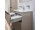 Mereo Mailo, kúpeľňová skrinka s keramickým umývadlom 81 cm, biela mat, čierne madlo