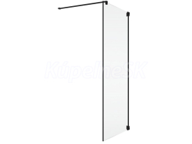 SanSwiss CADURA Bočná stena v 90° 75x200 cm sklo Shade,profil Čierna matná,1x vzpera