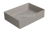 GSI KUBE X keramické umývadlo na dosku, 50x37cm, tortora mat