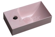 Sapho PICCOLINO betónové umývadlo 30,8x10x17cm, batéria vľavo, ružová