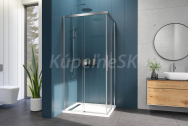 Aquatek WELLNESS R14 rohový sprchový kút 100x80 cm Číre/Chróm,rohový vstup,Posuvné dvere