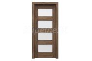 PORTA Doors SET Rámové dvere VERTE PREMIUM A.4 skloMat, 3Dfólia Dub Tmavý Matný+zárubeň