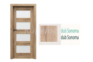 PORTA Doors SET Rámové dvere VERTE PREMIUM A.4 skloMat, 3Dfólia Dub Sonoma+zárubeň