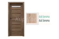 PORTA Doors SET Rámové dvere VERTE PREMIUM D.1 skloMat, 3Dfólia Dub Sonoma+zárubeň